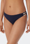 Set composto da bikini con ferretto, spalline variabili e mini slip con design a coste, blu scuro - Underwater