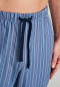 Lange broek van geweven stof, boordjes en strepen blauw - Mix + Relax
