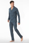 Pyjama lang Paisley jeansblau - Fine Interlock