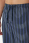 Pyjama lang geweven stof biologisch katoen knoopsluiting, gestreept nachtblauw - selected! premium