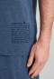 Pyjama kort biologisch katoen knoopsluiting jeansblauw - Natural Dye