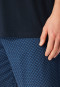 Short pyjamas V-neck chest pocket atlantic blue patterned - Comfort Essentials