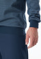 Pigiama lungo con polsini tasca sul petto grigio-blu a fantasia - Comfort Essentials