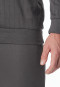 Schlafanzug lang Bündchen Streifen anthrazit - Fine Interlock