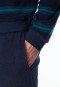 Pajamas long terry towelling cuffs stripes petroleum - Casual Nightwear