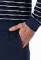 Pyjama lange badstof manchetten strepen nachtblauw - Casual Nightwear