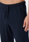 Pyjama long interlock bleu foncé - Fine Interlock