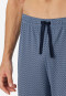 Pyjama long interlock patte de boutonnage bleu air imprimé - Fine Interlock