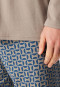 Pyjamas long Organic Cotton brown-grey patterned - Comfort Nightwear