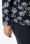 Pajamas long organic cotton button placket floral print navy - Contemporary Nightwear