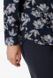 Pigiama lungo in cotone biologico con abbottonatura e stampa floreale, blu marino - Contemporary Nightwear