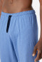 Pyjama lang biologisch katoen knoopsluiting visgraatpatroon aqua - Fashion Nightwear