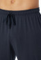 Pajamas long Organic Cotton stripes chest pocket midnight blue - 95/5 Nightwear