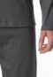 Schlafanzug lang Streifen anthrazit - Fine Interlock