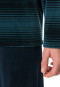 Schlafanzug lang Velour Streifen jeansblau - Casual Nightwear