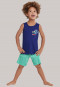 Pyjama 3 pièces ballon de foot rayures vert/bleu foncé - Boys World