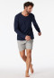 Shirt lange mouwen jersey knoopjespad donkerblauw - Mix+Relax