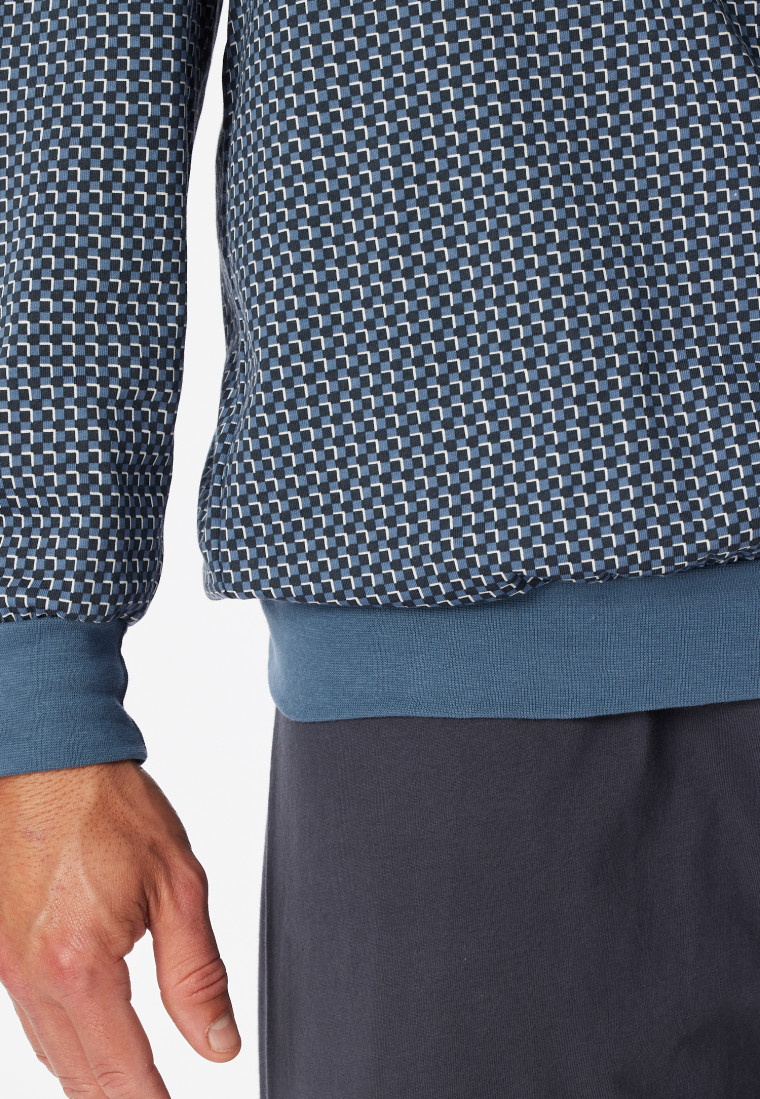 Pigiama lungo a quadri grafite - Comfort Nightwear