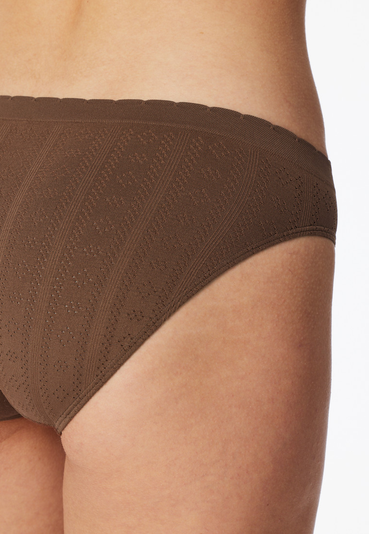 Retro-Slip Ajourée seamless dunkelbraun - Revival Alma