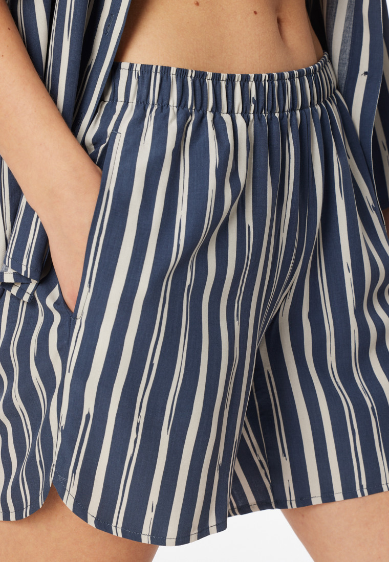 Pyjama kurz Webware Streifen graphit - selected! premium