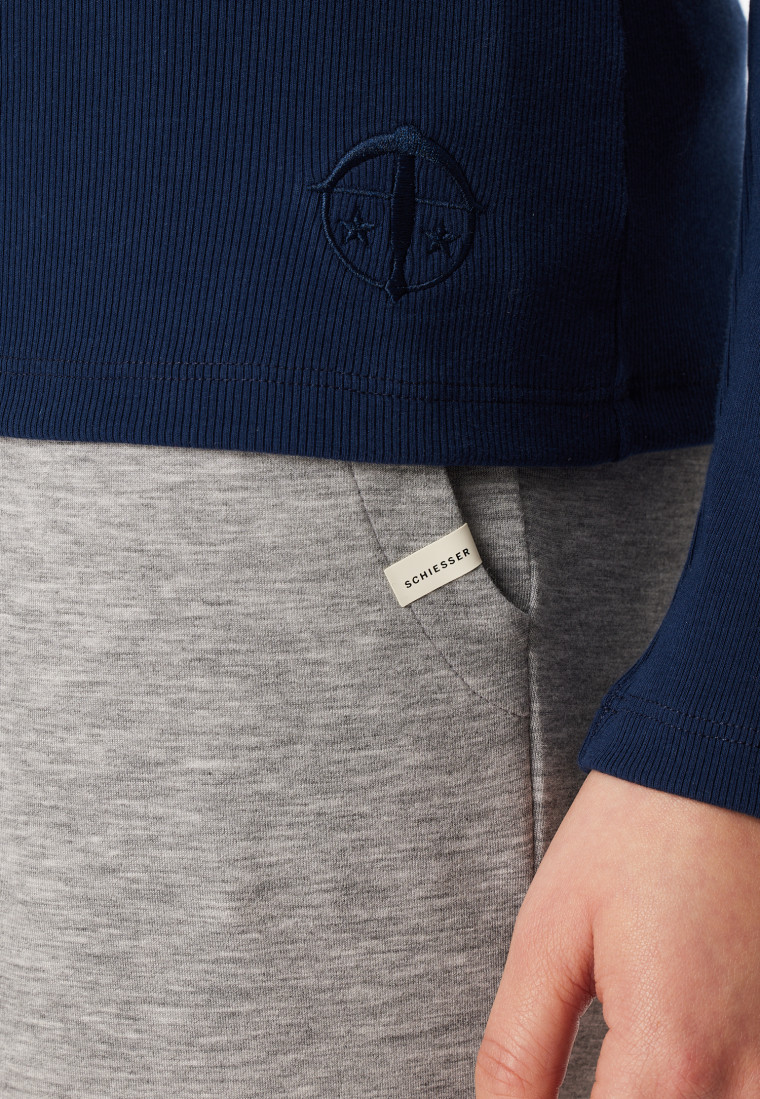 Langarmshirt Doppelripp U-Boot-Ausschnitt admiral - SCHIESSER 150 Years