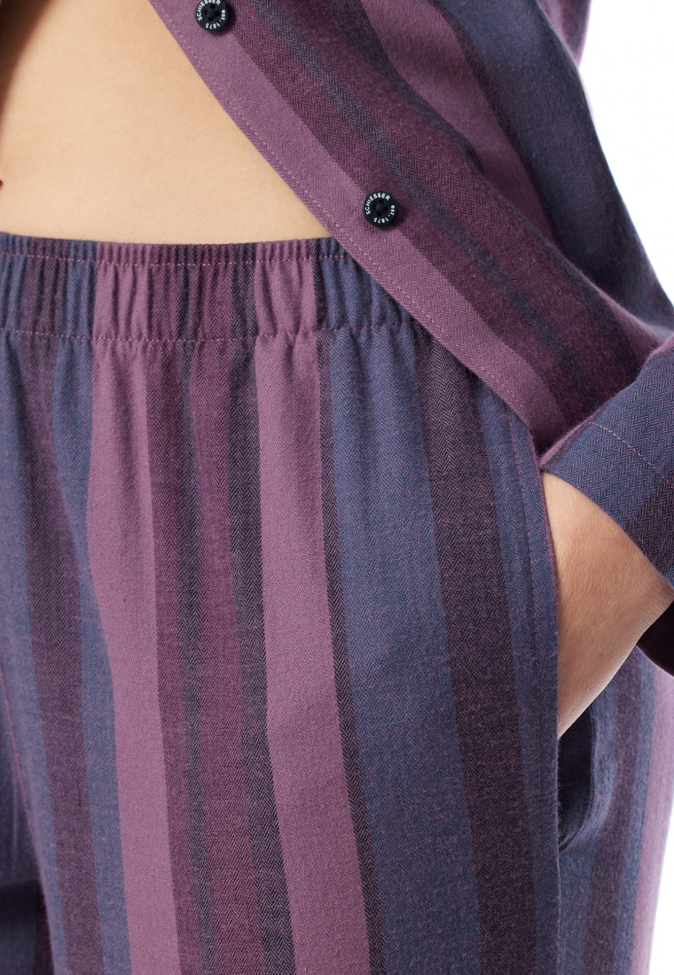 Pyjama lang Webware Streifen multicolor - Modern Nightwear