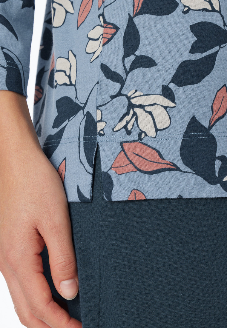 Pyjama 3/4 lang blauwgrijs patroon - Comfort Nightwear