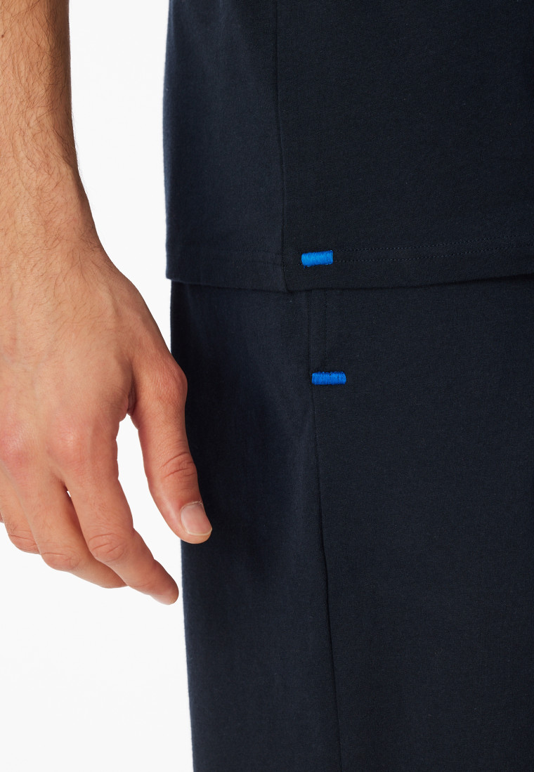 Shirt kurzarm Knopfleiste nachtblau - Mix+Relax