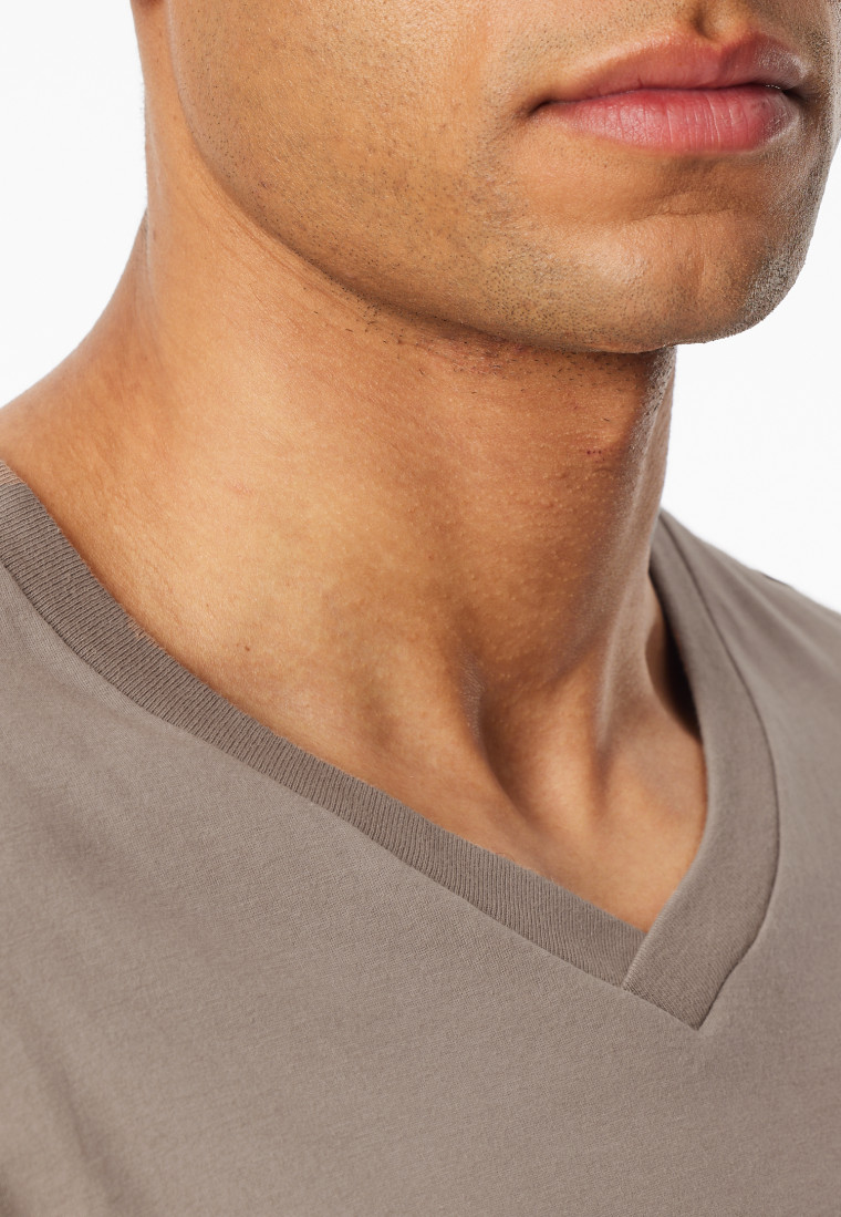 Shirt lange mouwen v-hals clay - Mix+ Relax