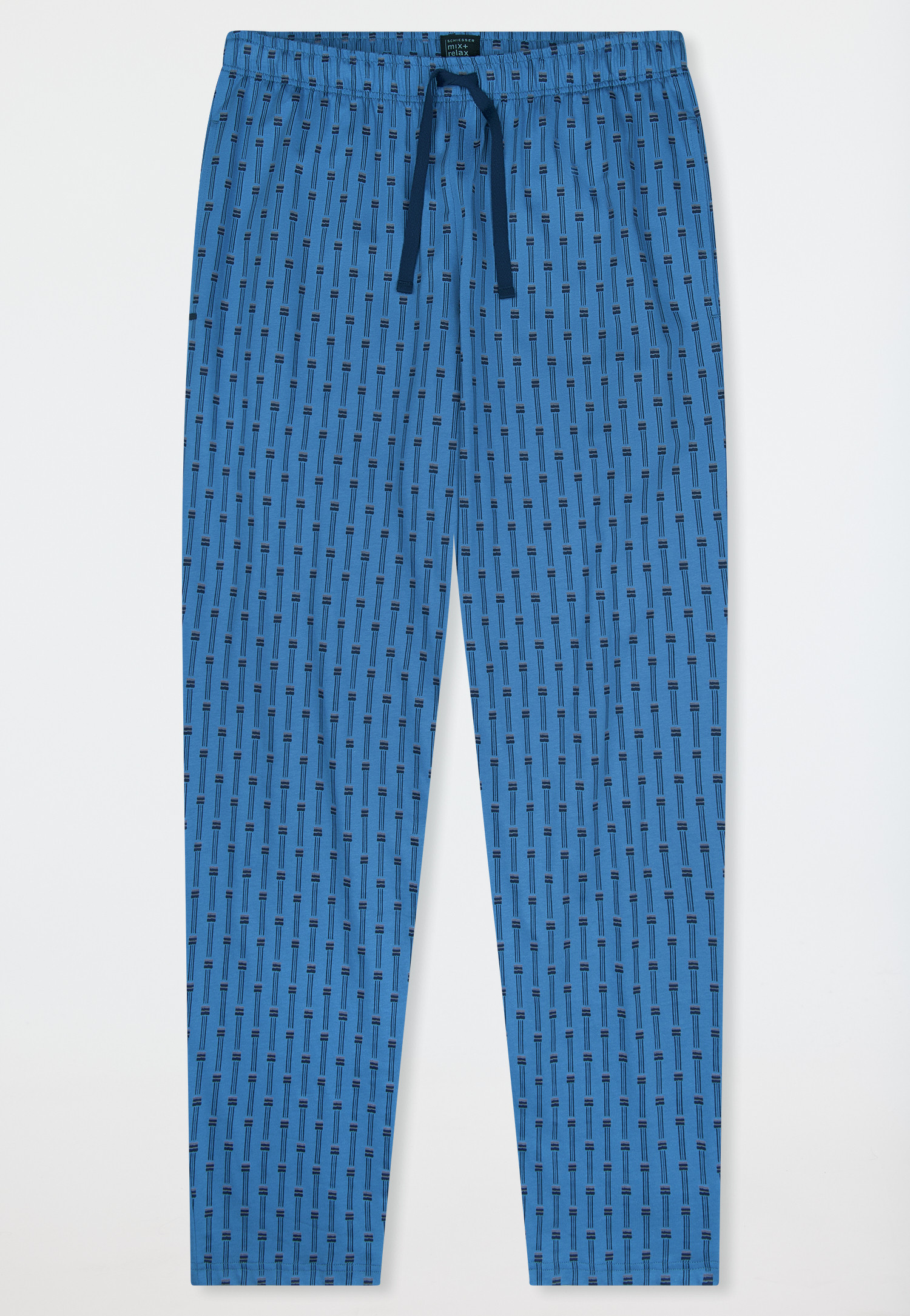 Hose lang blau bedruckt - Mix+Relax | SCHIESSER