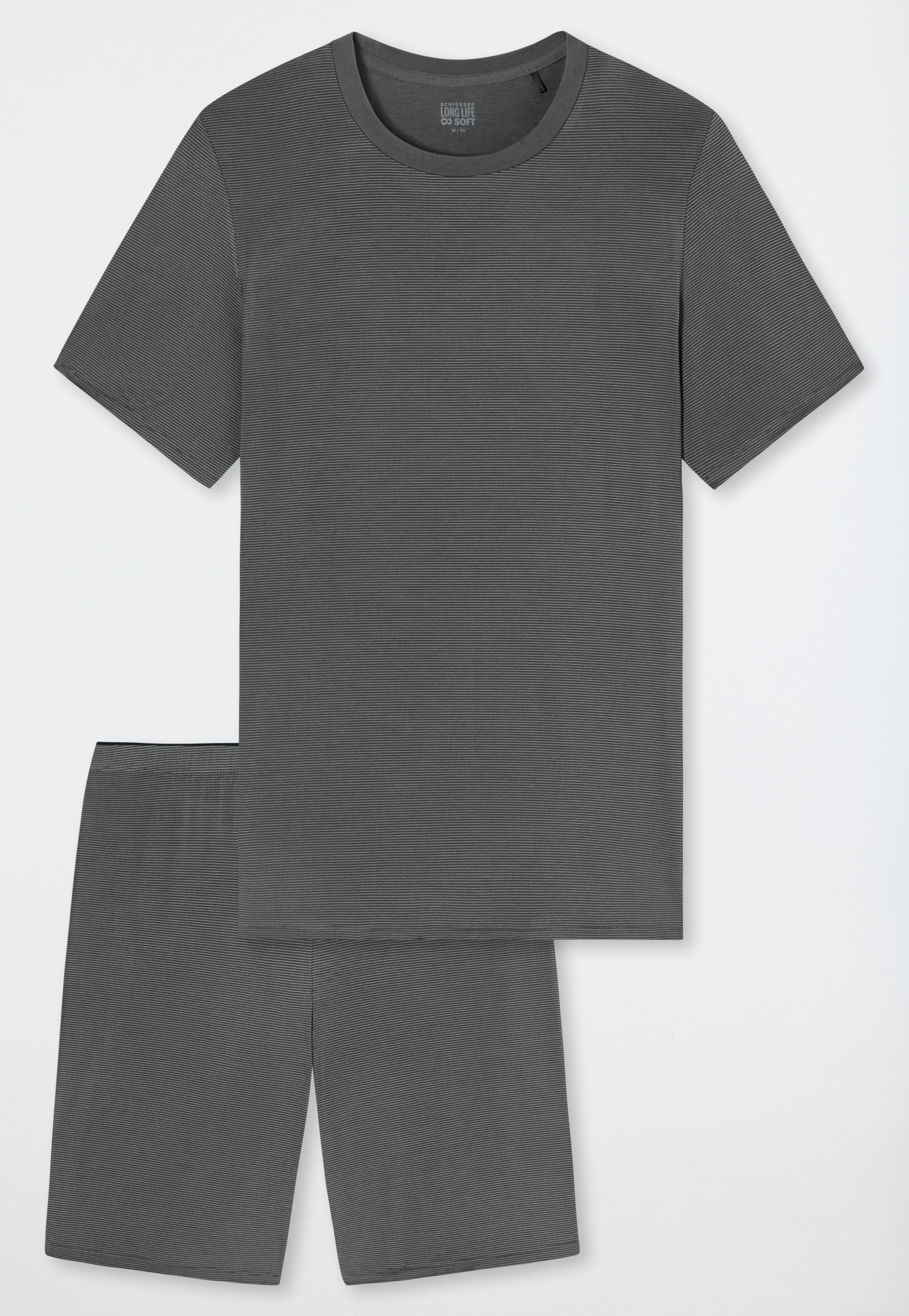 Schiesser Damen-Schlafanzug – Baumwoll-Pyjama Set Kurz, Bequem, Mit Kontrastnähten
