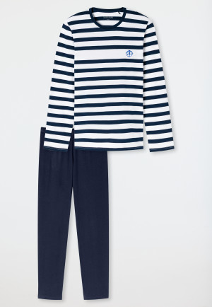 Schlafanzug lang Streifen admiral - SCHIESSER 150 Years
