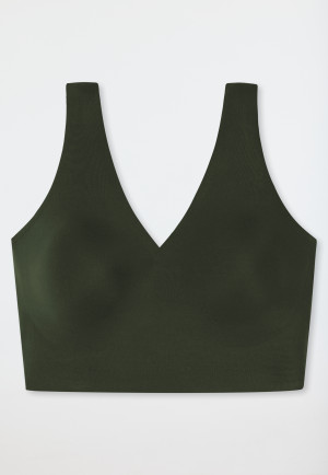 Bustier Microfaser herausnehmbare Pads dunkelgrün - Invisible Soft