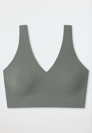 Brassière microfibre coussinets amovibles jade - Invisible Soft