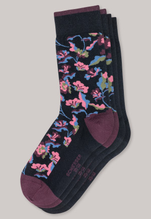 Confezione da 2 calzini da donna fiori multicolori - Long Life Cool