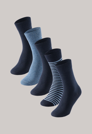 Herrensocken 5er-Pack stay fresh nachtblau-graumeliert - Bluebird