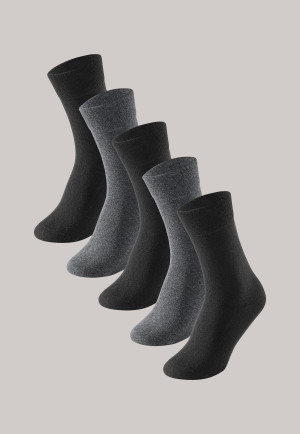 Lot de 5 chaussettes pour homme « Stay Fresh », gris chiné et noir - Bluebird