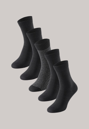 Women's socks in 5-pack stay fresh stripes black - Bluebird