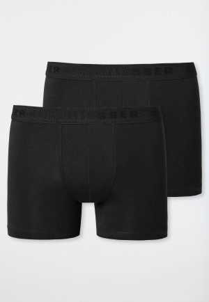 Shorts, lot de 2, ceinture élastique tissée, noire - « 95/5 »