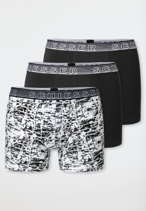 Lot de 3 shorts noirs / imprimés noir et blanc - 95/5