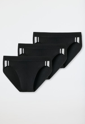 Rio-slips, set van 3, met strepen, zwart - 95/5