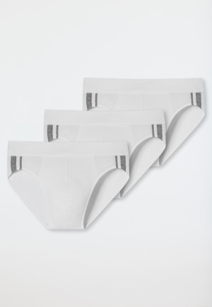 Rio-slips, set van 3, gestreept, wit - 95/5