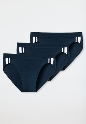 Rio-slips, set van 3, met strepen, donkerblauw - 95/5