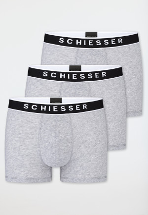 Shorts 3er-Pack Webgummibund grau-meliert - 95/5