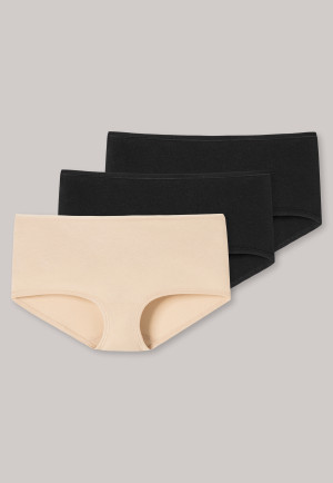 Lot de 3 shorts en coton bio noir / sable - 95/5
