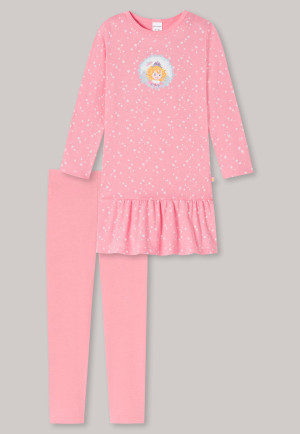 Schlafanzug lang Organic Cotton Volant Leggings Eisblumen rosa - Prinzessin Lillifee