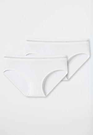 Set van 2 panty's dubbelrib wit - Long Life Rib