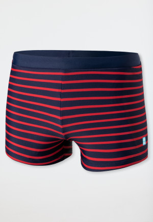 Retro swim shorts knitwear recycled SPF40+ stripes dark blue - Nautical