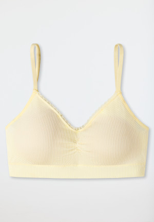 Brassière bonnets amovibles dentelle vanille - Seamless Recycled Rib