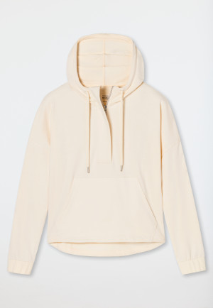 Hoodie met lange mouwen lyocell oversized capuchon crème - Mix+Relax Lounge